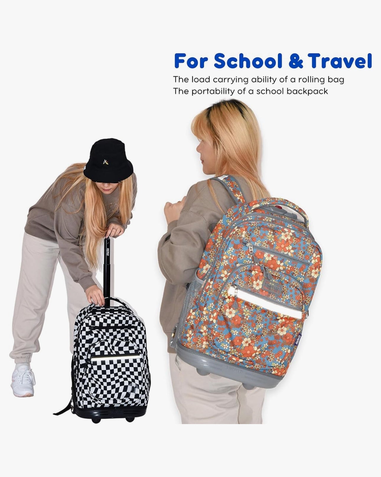 PRE-ORDER| J World New York Sundance Rolling Backpack Girl Boy Roller Bookbag, CAMO, 20 Inch